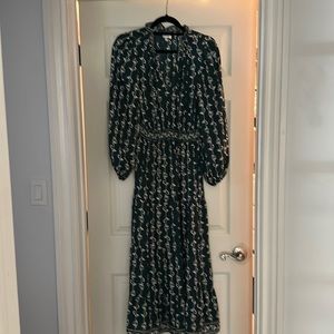Dress, green and cream, great condition, never worn